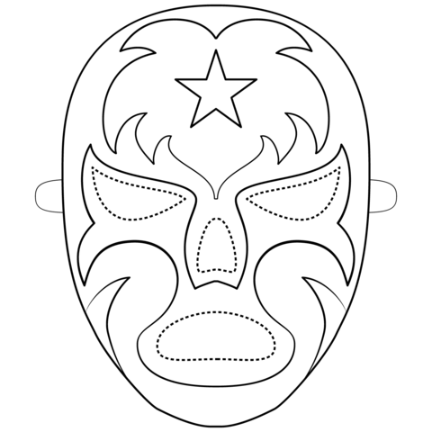 Luchador Mask Coloring Page